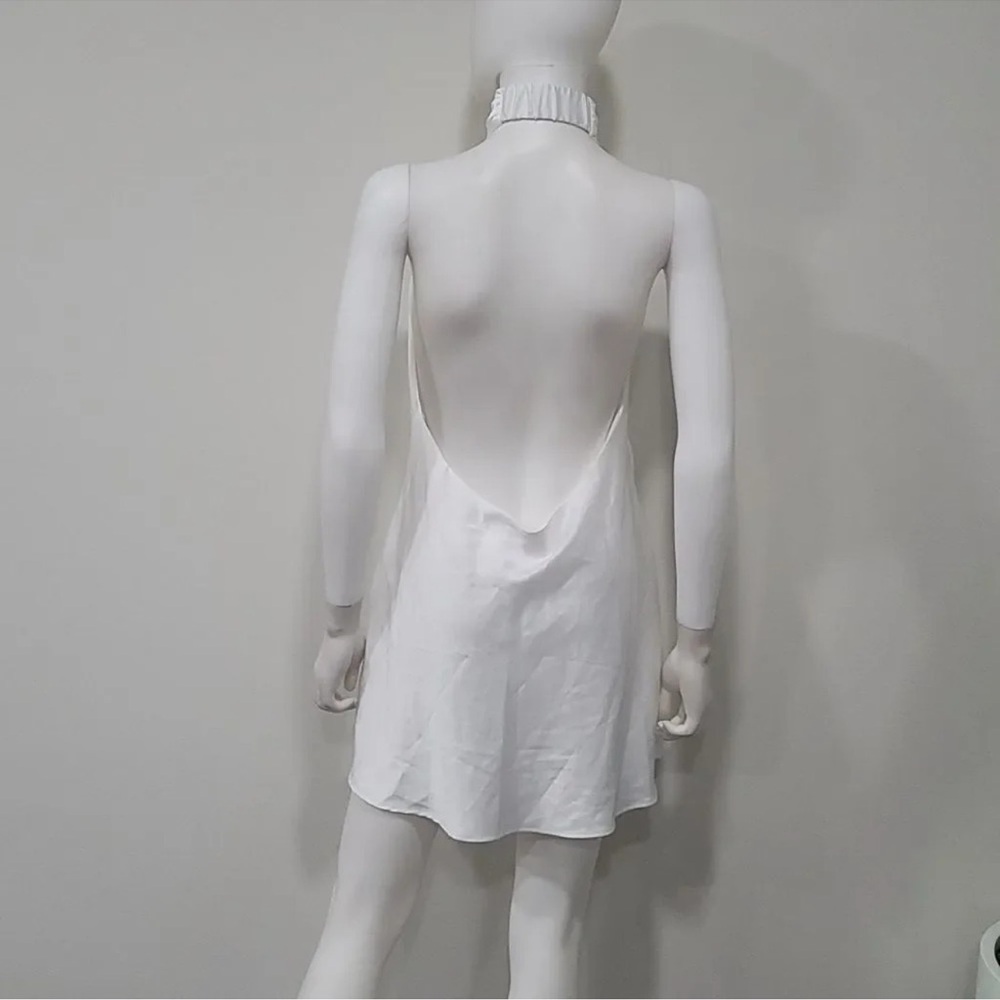 SHOW ME YOUR MUMU Jasmine Halter Mini Dress In Ivory Luxe Satin - Picture 11 of 11